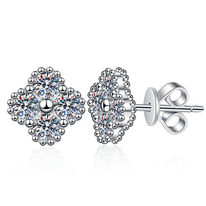 [Garvey]ELEGANT FOUR-LEAF CLOVER MOISSANITE STUD EARRINGS