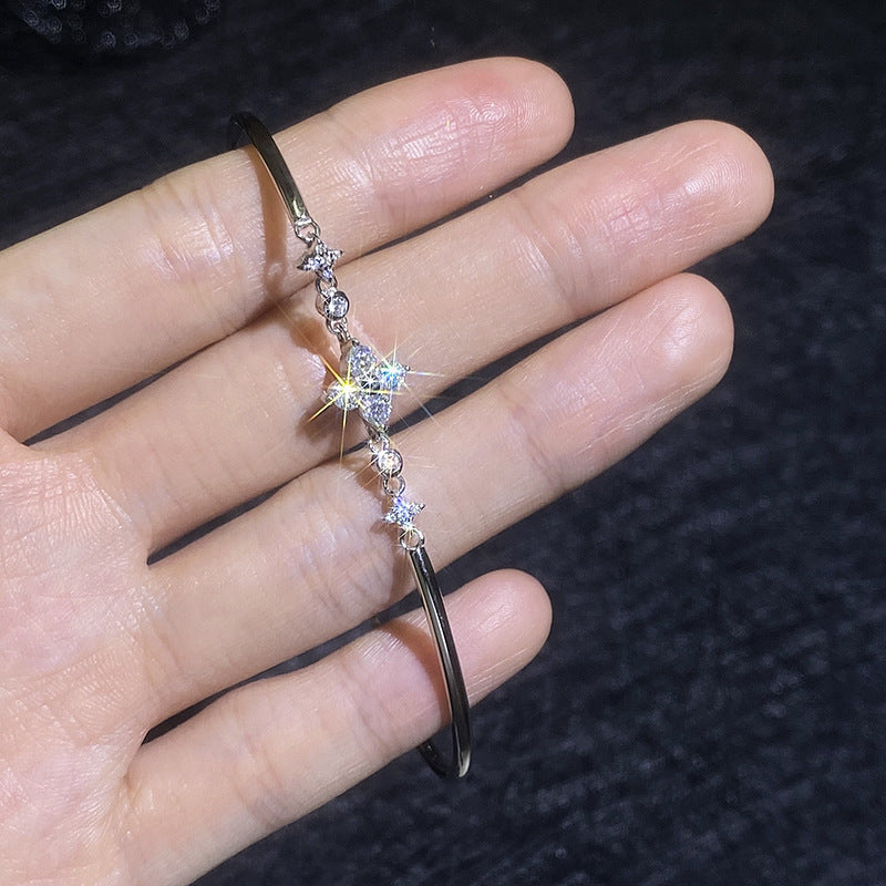 [Garvey]CLOVER & TWIN-STAR MOISSANITE BRACELET