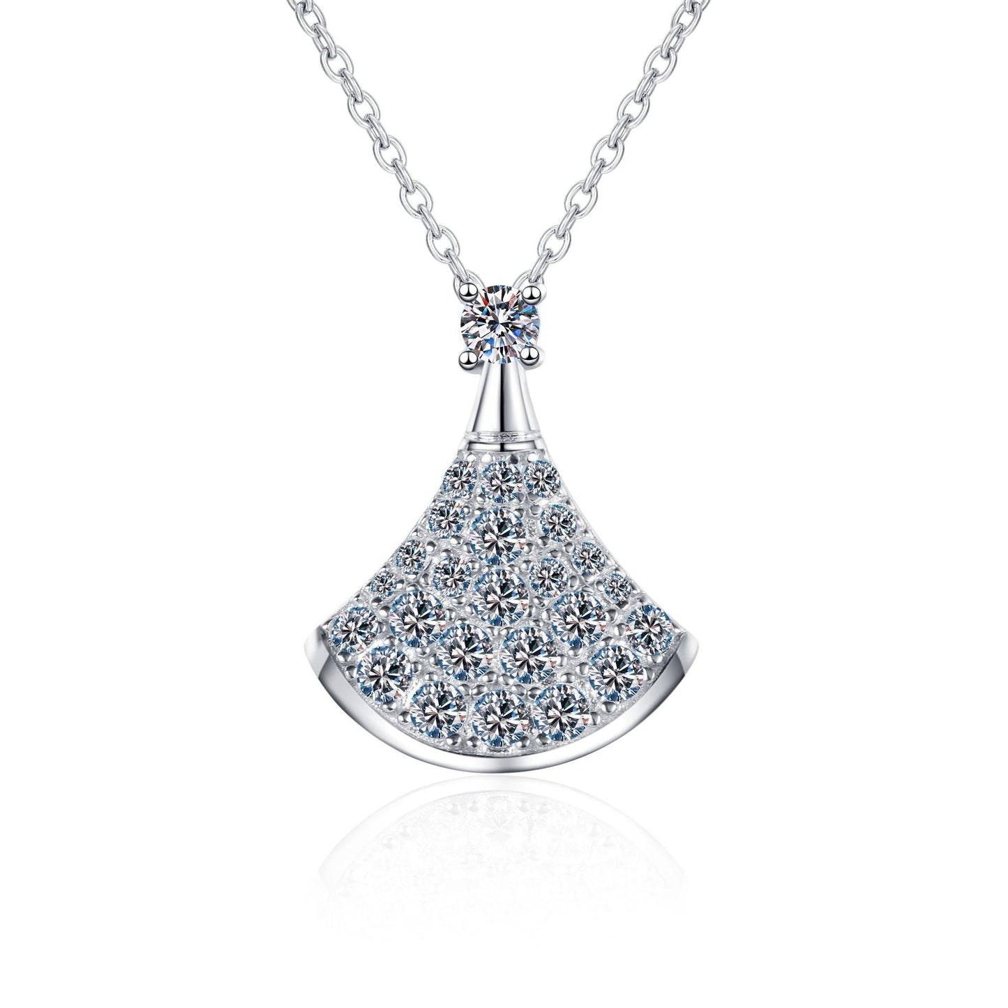 [Garvey]ELEGANT FAN-SHAPED MOISSANITE PENDANT NECKLACE