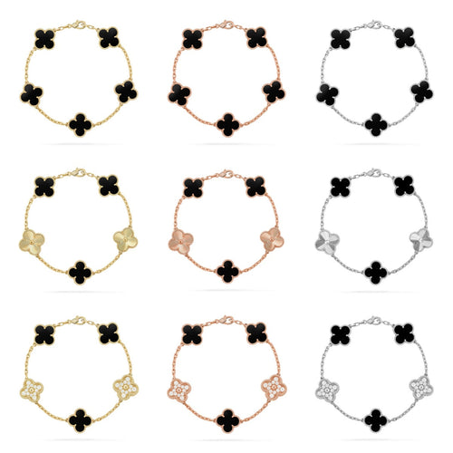 [Garvey ] CLOVER 5 MOTIF ONYXS BRACELET COLLECTION