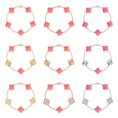 [Garvey ] CLOVER 5 MOTIFS  PINK MOP BRACELET COLLECTION