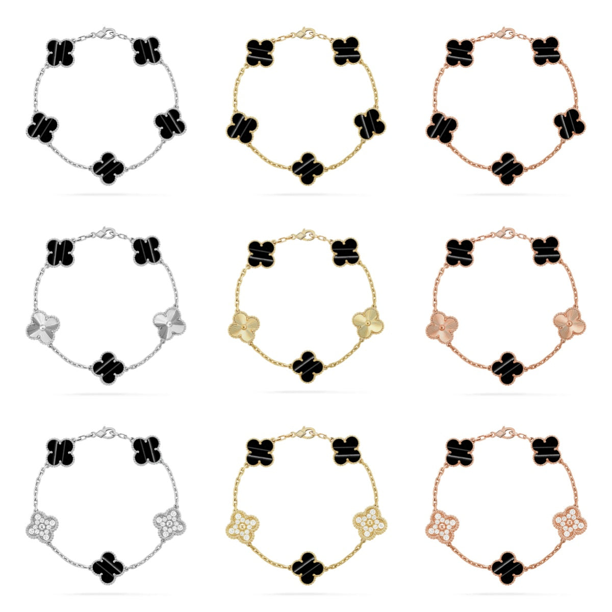 [Garvey ] CLOVER 5 MOTIF PULSAR STONE BRACELET COLLECTION