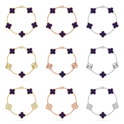 [Garvey ]CLOVER 5 MOTIF PURPLE STRIPES BRACELET COLLECTION