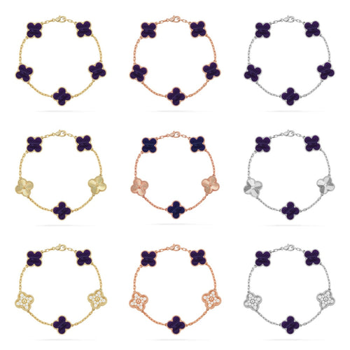 [Garvey ]CLOVER 5 MOTIF PURPLE STRIPES BRACELET COLLECTION
