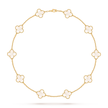 [Garvey]CLASSIC LUCKY 10-MOTIF CLOVER NECKLACE GOLD COLLECTION