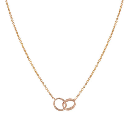 [Garvey ]LOVE NECKLACE DOUBLE RING PINK GOLD
