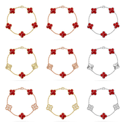 [Garvey ]CLOVER 5 MOTIF RED PATTERN BRACELET COLLECTION