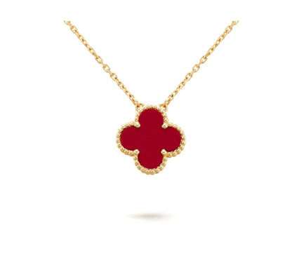 [Garvey ]CLOVER 15MM CARNELIAN SINGLE FLOWER NECKLACE