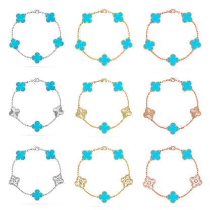 [Garvey ] CLOVER 5 MOTIF TURQUOISE BRACELET COLLECTION