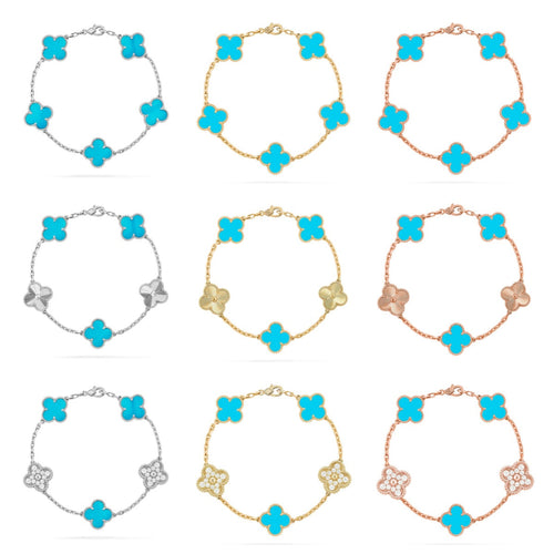 [Garvey ] CLOVER 5 MOTIF TURQUOISE BRACELET COLLECTION