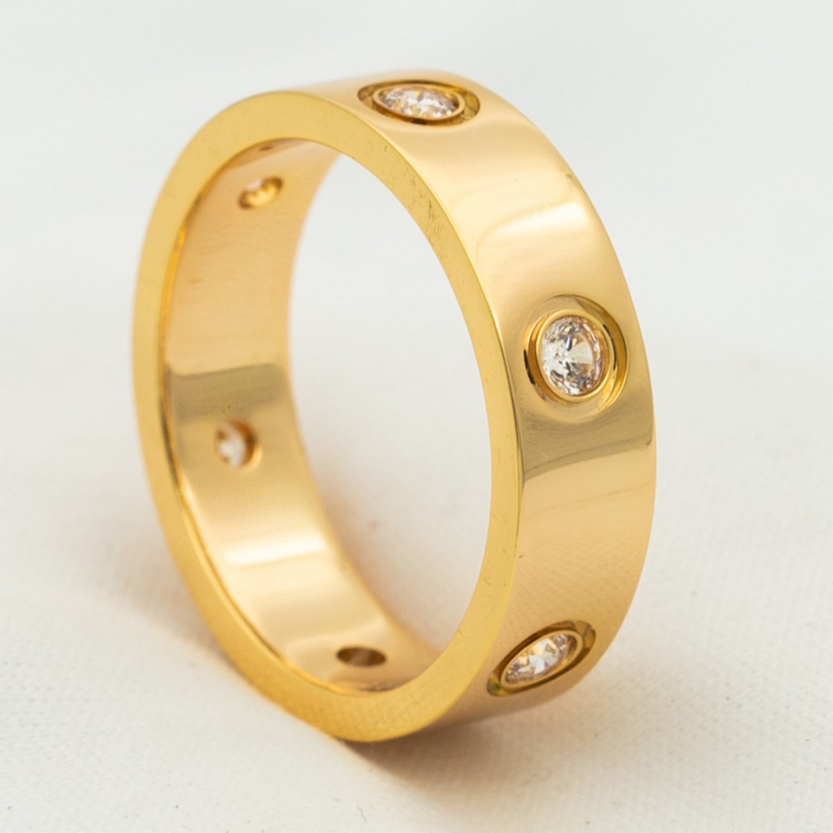 [Garvey ]LOVE RING 5.5MM 6 DIAMONDS PINK GOLD