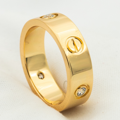 [Garvey ]LOVE RING 5.5MM 3 DIAMONDS PINK GOLD