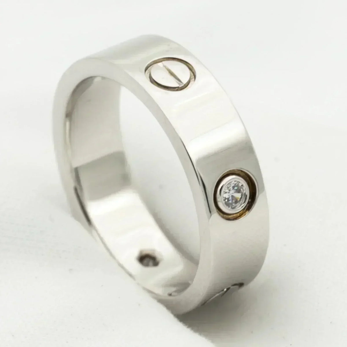 [Garvey ]LOVE RING 5.5MM 3 DIAMONDS SILVER