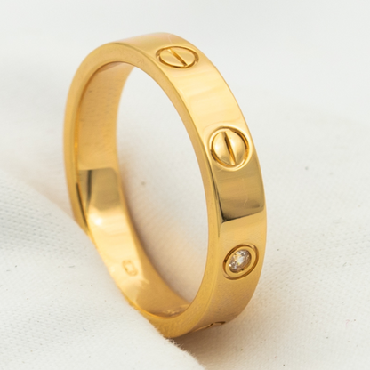 [Garvey ]LOVE RING 4MM 1 DIAMOND PINK GOLD