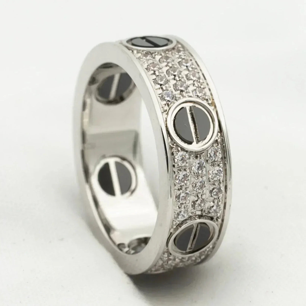 [Garvey ]LOVE RING 5.5MM DIAMONDS PAVED CERAMIC