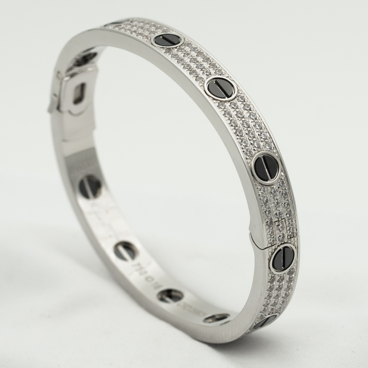 [Garvey ]LOVE BRACELET 6.1MM DIAMOND-PAVED CERAMIC