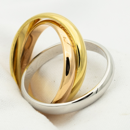 [Garvey ]TRINITY RING GOLD PINK GOLD SILVER