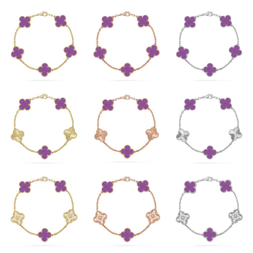 [Garvey ] CLOVER 5 MOTIF VIOLET BRACELET COLLECTION