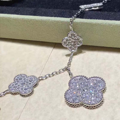 [Garvey ]CLOVER 6 MOTIFS SILVER DIAMOND BRACELET