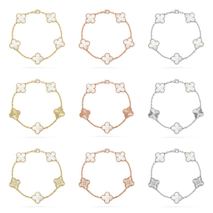 [Garvey ]CLOVER WHITE PEARL MOP 5 MOTIF BRACELET COLLECTION