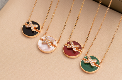 [Garvey ]JEUX DE PINK GOLD DIAMOND NECKLACE