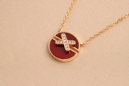 [Garvey ]JEUX DE PINK GOLD DIAMOND NECKLACE