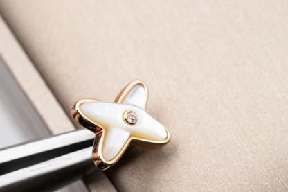 [Garvey ]JEUX DE WHITE MOP PINK GOLD DIAMOND EARRINGS