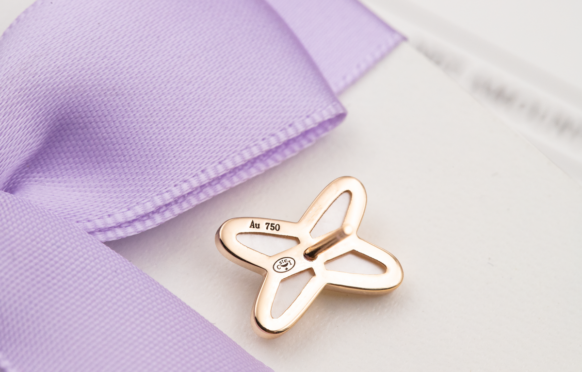 [Garvey ]JEUX DE WHITE MOP PINK GOLD DIAMOND EARRINGS