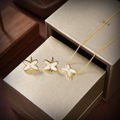 [Garvey ]JEUX DE WHITE MOP GOLD DIAMOND EARRINGS