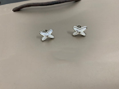 [Garvey ]JEUX DE WHITE MOP SILVER DIAMOND EARRINGS
