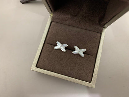[Garvey ]JEUX DE WHITE MOP SILVER DIAMOND EARRINGS