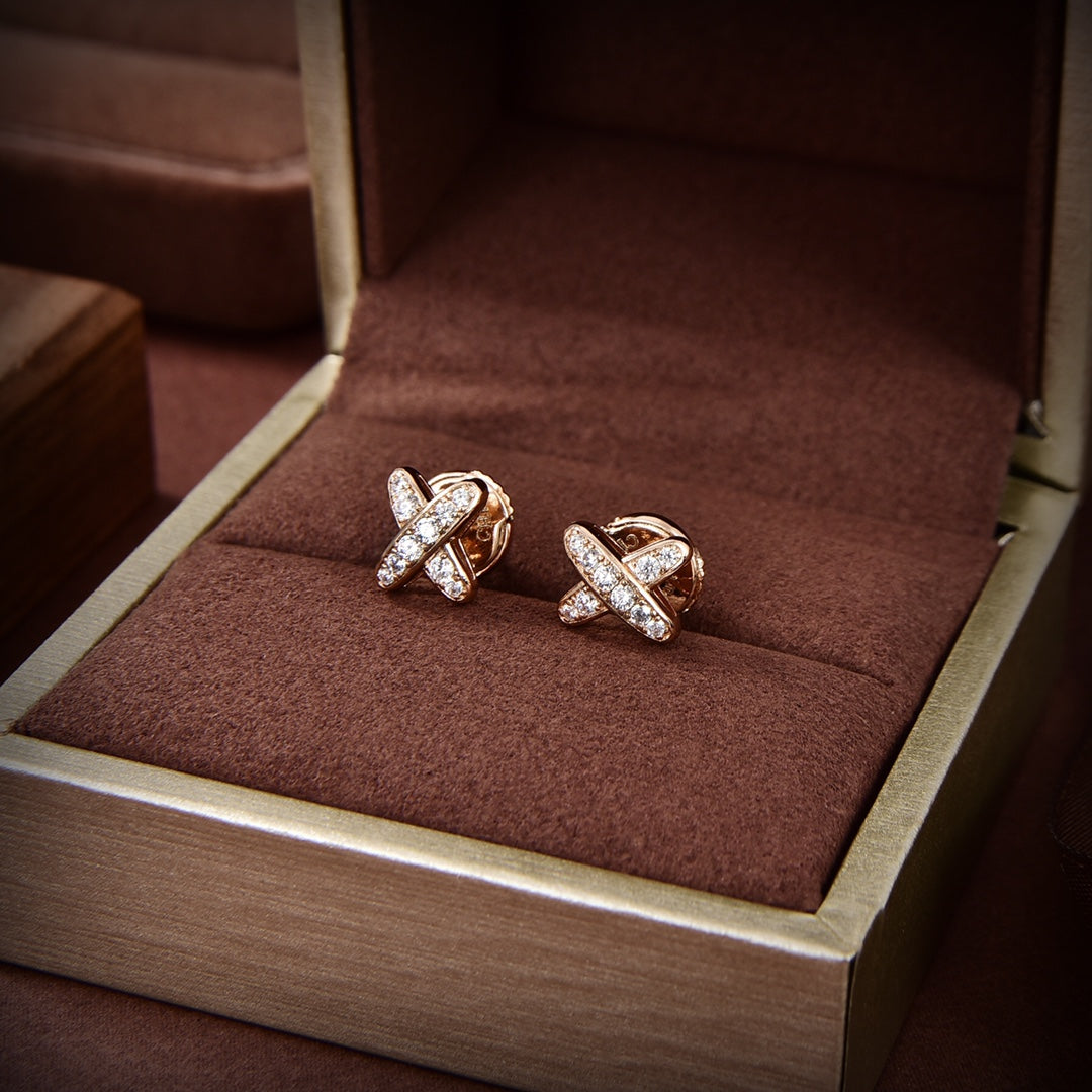 [Garvey ]JEUX DE GOLD DIAMOND EARRINGS