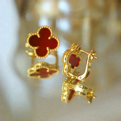 [Garvey ]CLOVER MEDIUM 1 MOTIFS CARNELIAN  EARRINGS