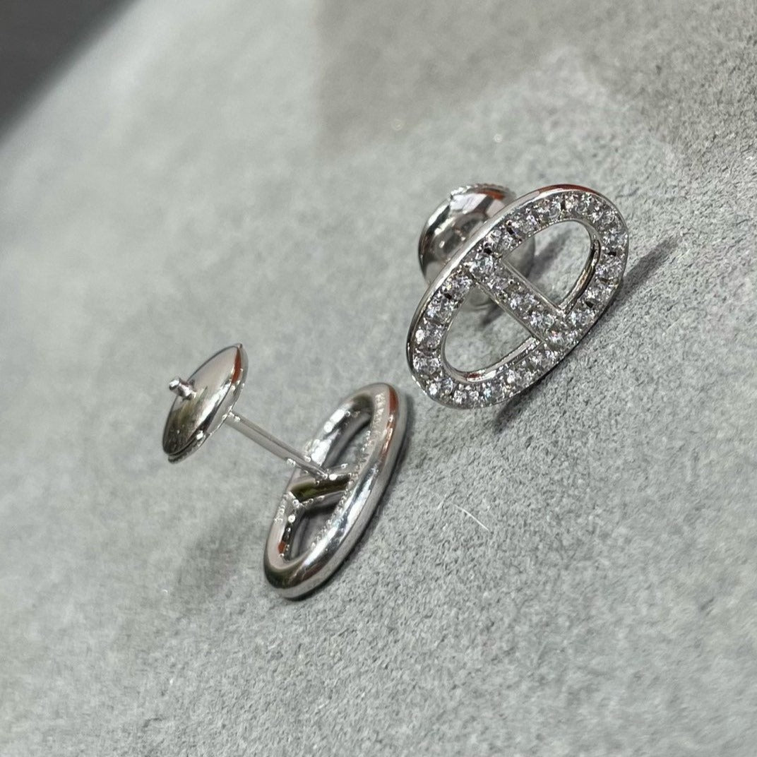 [Garvey ]HM FULL DIAMOND PIG NOSE STUD EARRINGS