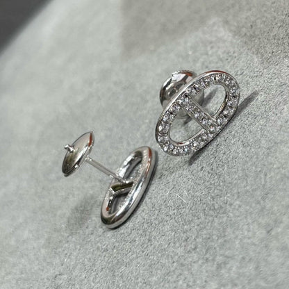 [Garvey ]HM FULL DIAMOND PIG NOSE STUD EARRINGS