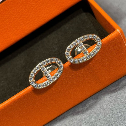 [Garvey ]HM FULL DIAMOND PIG NOSE STUD EARRINGS