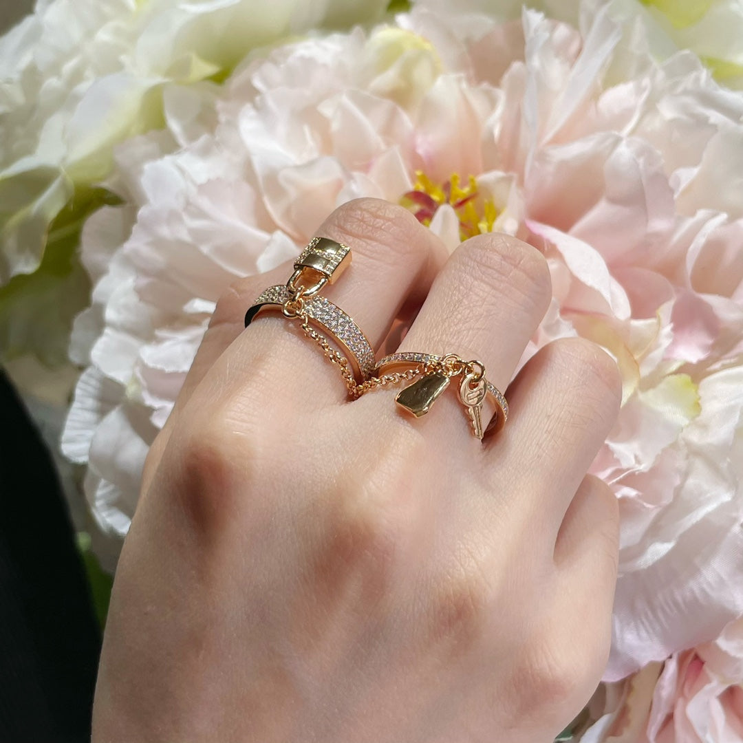 [Garvey ]HM KELLY CLOCHETTE DOUBLE RING IN  WITH DIAMONDS