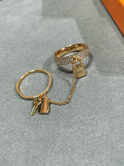 [Garvey ]HM KELLY CLOCHETTE DOUBLE RING IN  WITH DIAMONDS