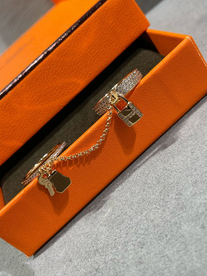 [Garvey ]HM KELLY CLOCHETTE DOUBLE RING IN  WITH DIAMONDS
