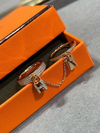 [Garvey ]HM KELLY CLOCHETTE DOUBLE RING IN  WITH DIAMONDS