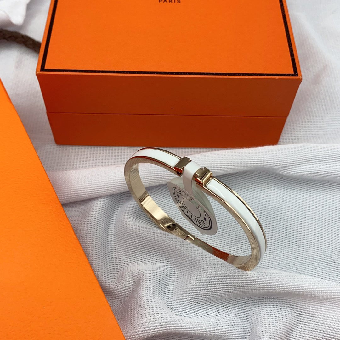 [Garvey]CLASSIC HM CLIC WHITE 8MM ENAMEL BRACELET