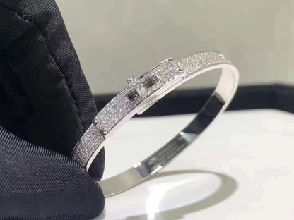 [Garvey ]HM KELLY BRACELET IN SILVER AND FULL PAVE DIAMOND