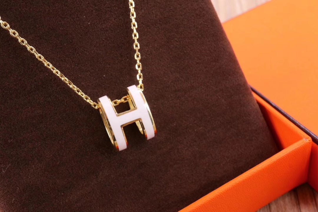 [Garvey ]HM CLIC YELLOW ENAMEL GOLD NECKLACE