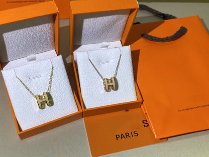 [Garvey ]HM CLIC YELLOW ENAMEL GOLD NECKLACE