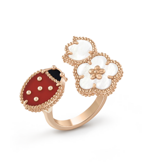 [Garvey ]LUCKY 3 MOTIF ROSE GOLD RING