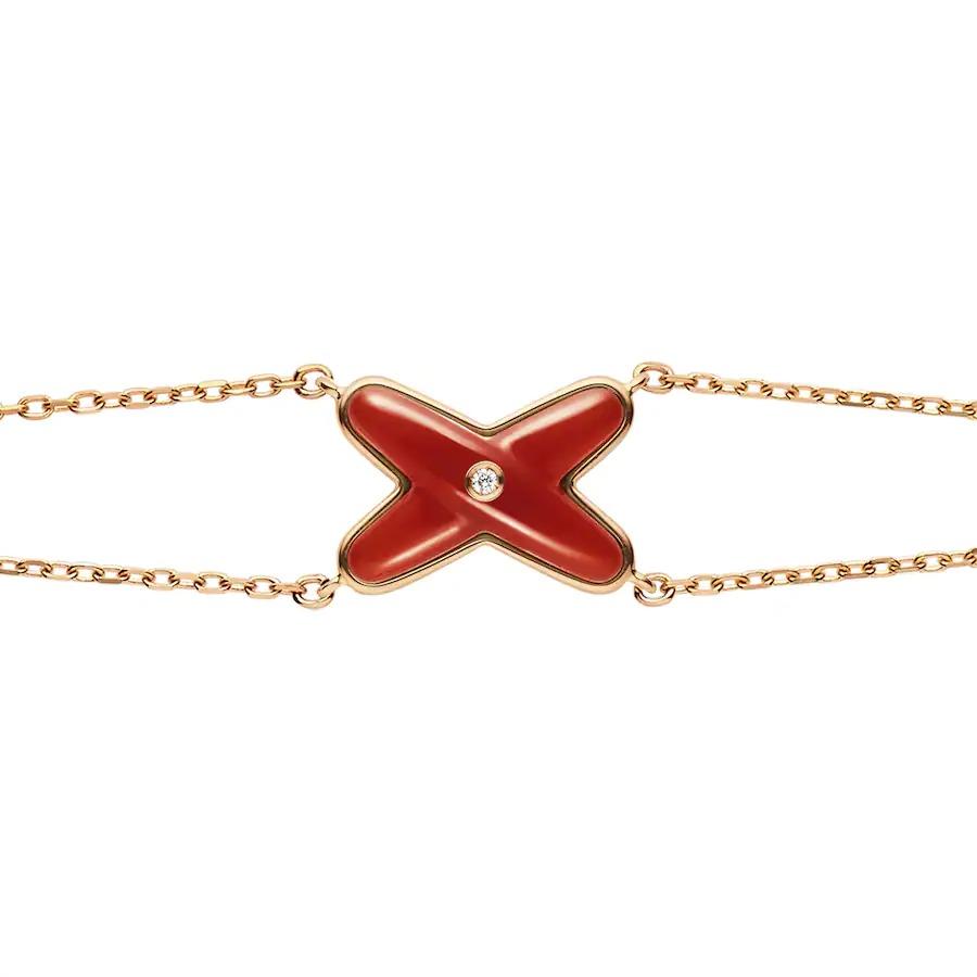[Garvey ]JEUX BRACELET CARNELIAN PINK GOLD 1 DIAMOND