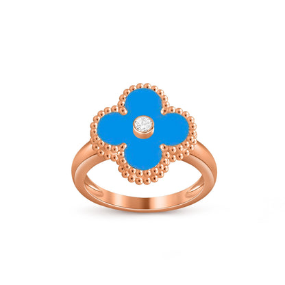 [Garvey]LUCKY CLOVER DIAMOND-ACCENT ROSE GOLD RING COLLECTION