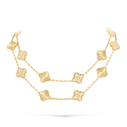 [Garvey ]CLOVER 20 MOTIFS LASER DIAMOND NECKLACE