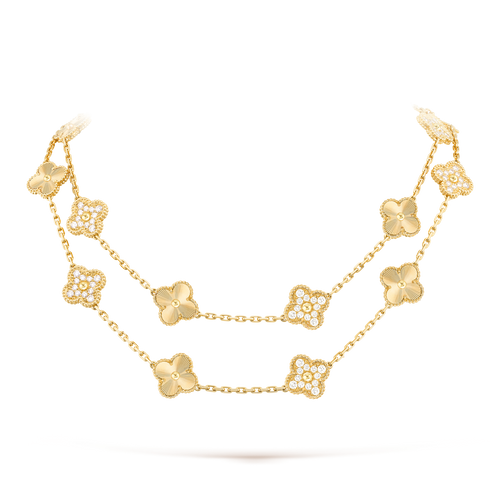 [Garvey ]CLOVER 20 MOTIFS LASER DIAMOND NECKLACE