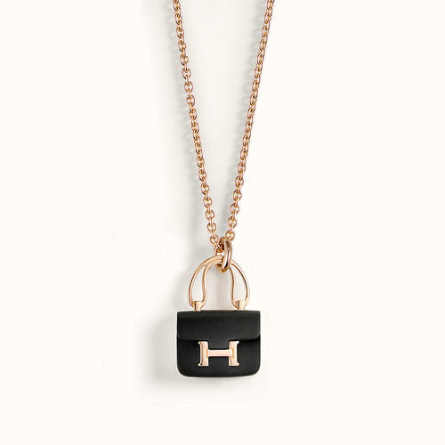 [Garvey ]CONSTANCE BLACK PEDANT PINK GOLD NECKLACE